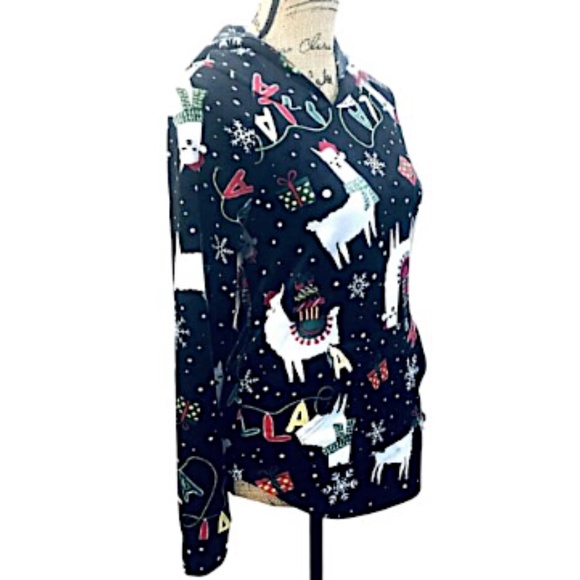 Llama Pajama Top Hoodie Size Small 3-5 Junior Girl Hood Long Sleeve - Picture 5 of 14